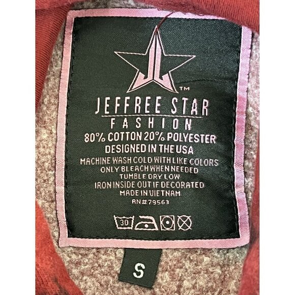 Jeffree Star Cosmetics Fashion Red Black Tie Dye  Pullover Hoodie Sz Small - Picture 4 of 6